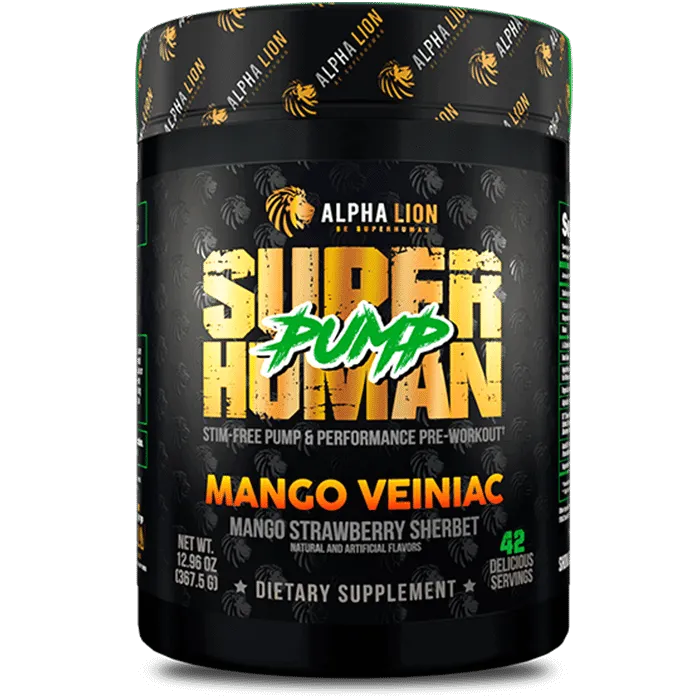 Alpha Lion Super Human Pump at Fitness Society - stimulant-free pre-workout for maximum muscle pumps available at supplements near me in Melbourne, Florida